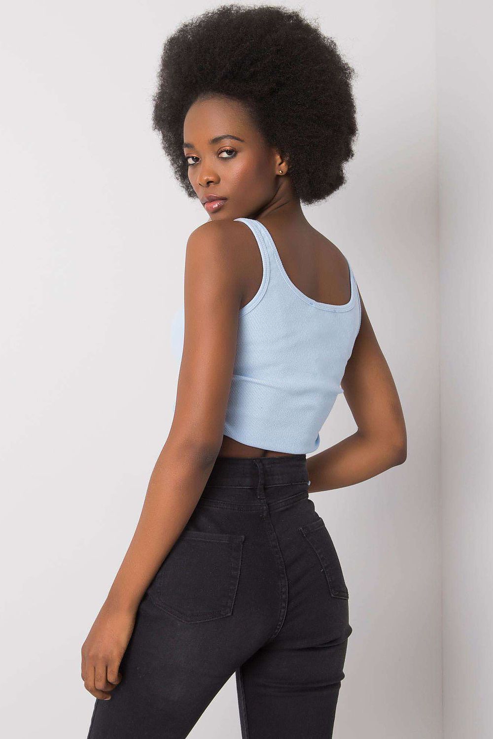  Koszulka Top Model RV-TP-6629.70 Light Blue - Rue Paris 