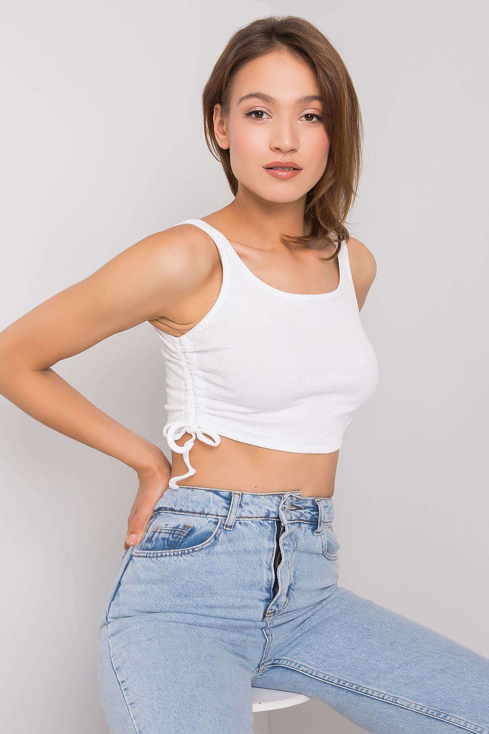  Koszulka Top Model RV-TP-6629.70 White - Rue Paris 