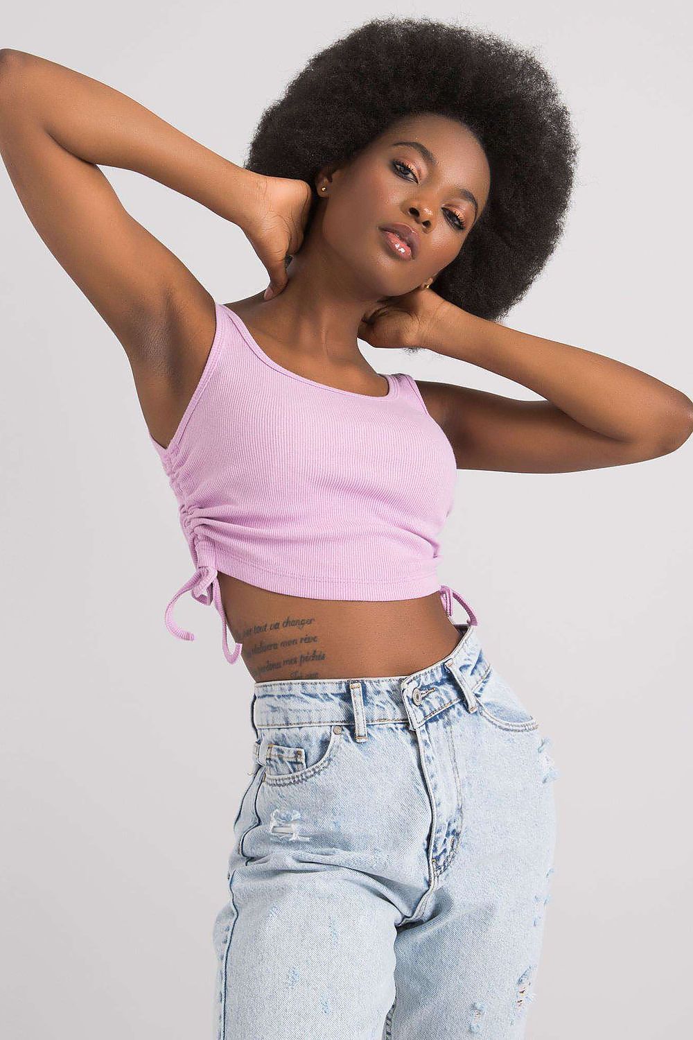  Koszulka Top Model RV-TP-6629.70 Light Violet - Rue Paris 