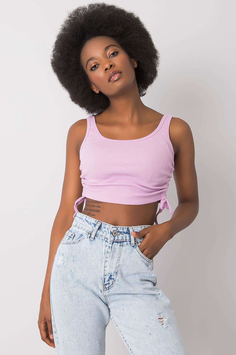  Koszulka Top Model RV-TP-6629.70 Light Violet - Rue Paris 