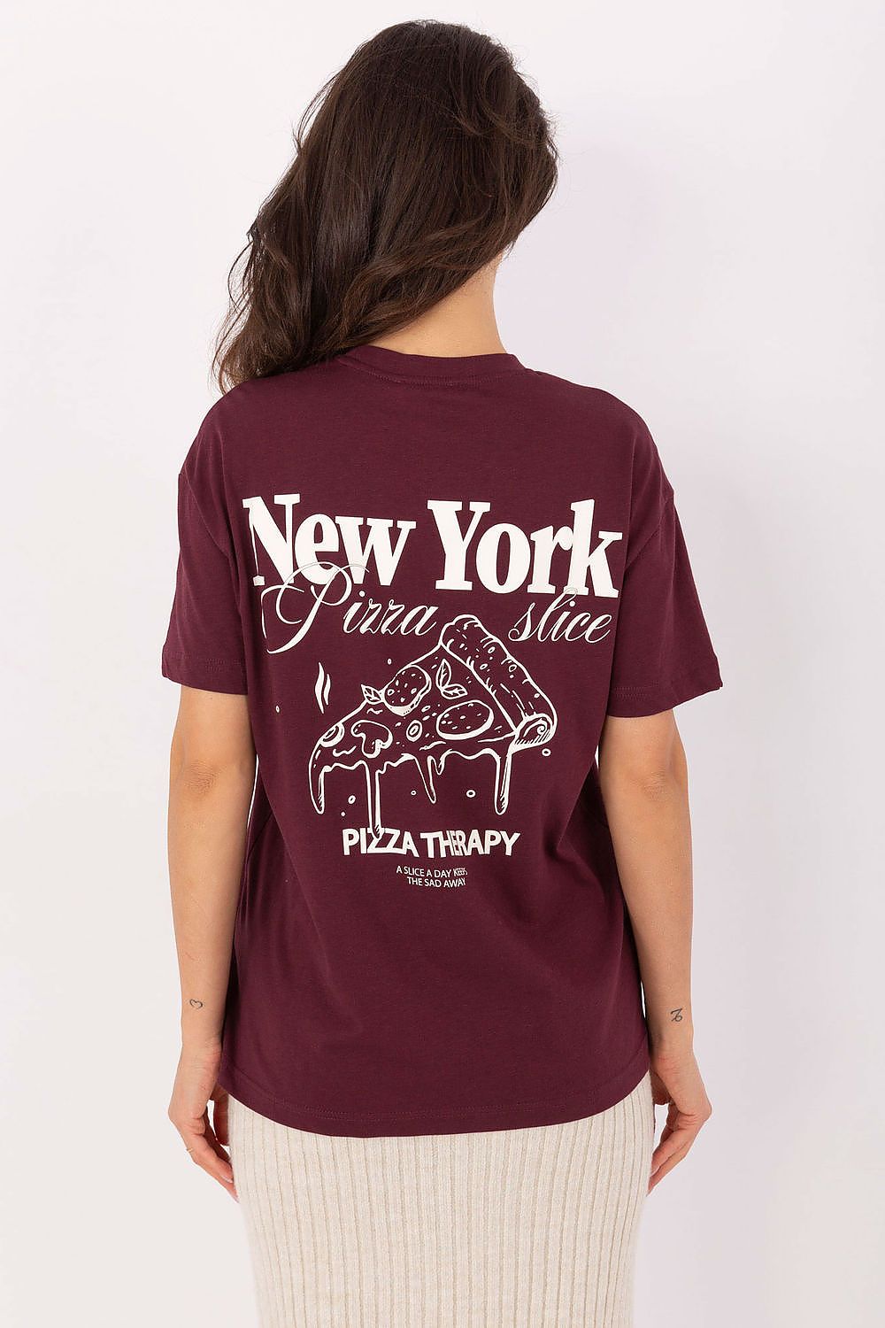   Tshirt Damski Model D12022M02645R Bordo - Sublevel 