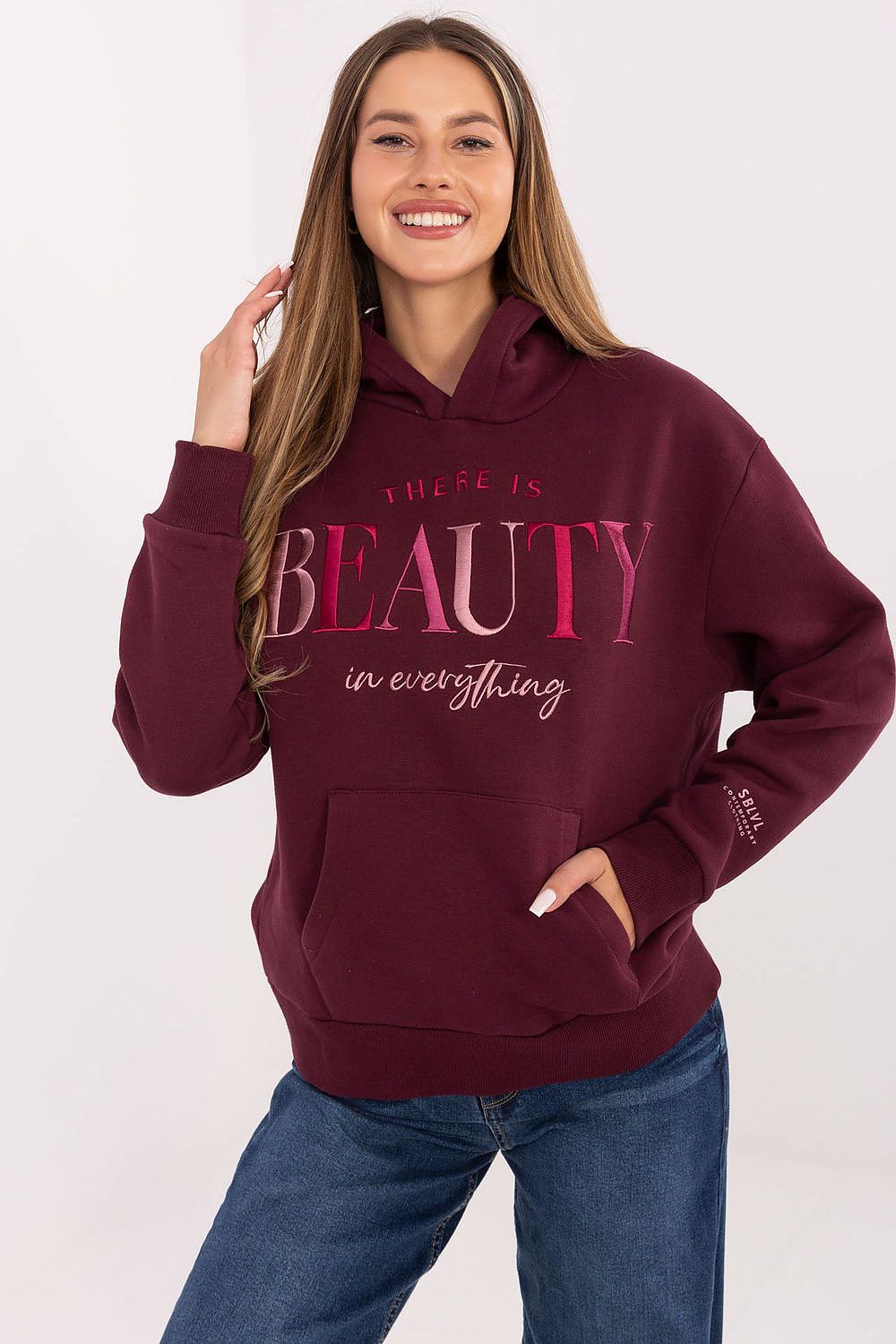   Bluza Damska Model D10608BC02802A4NO Bordo - Sublevel 