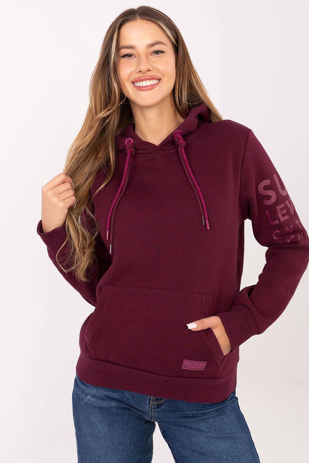   Bluza Damska Model D10600BI02690A8NO Bordo - Sublevel 