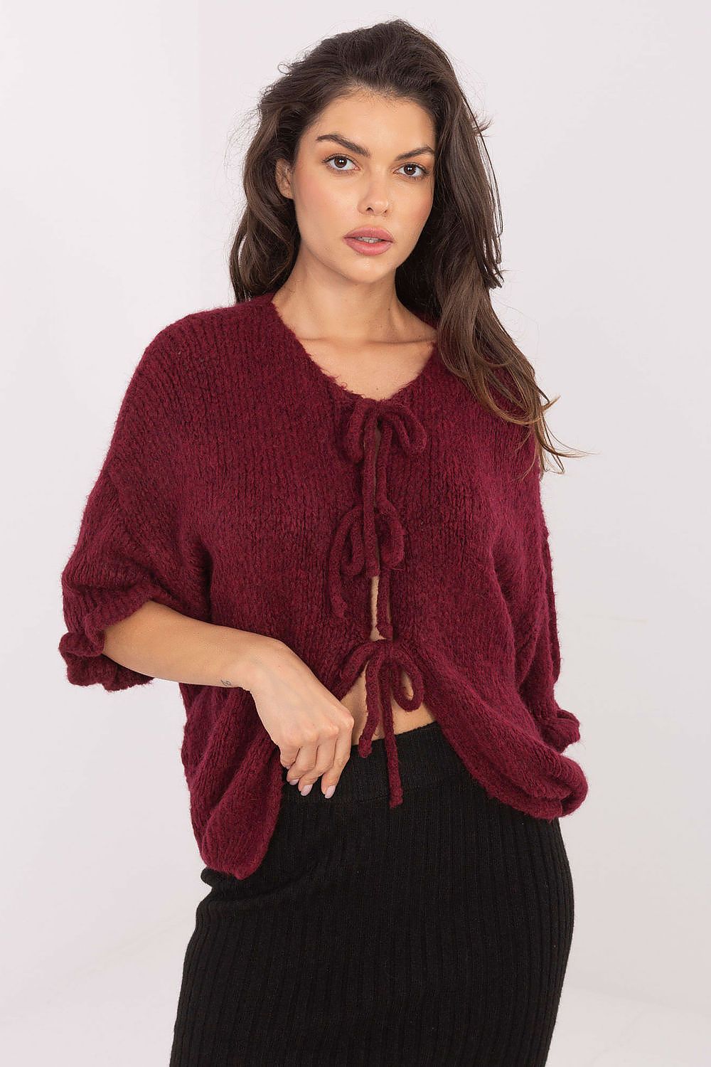  Sweter Damski Model MI-SW-2911.91 Bordo - Italy Moda 