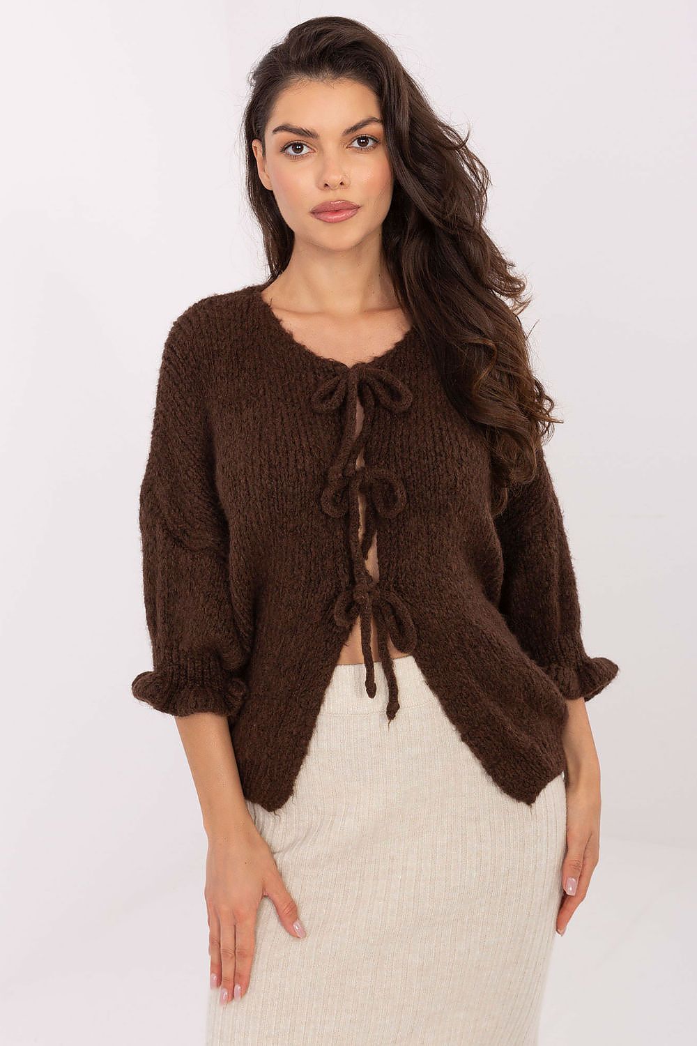  Sweter Damski Model MI-SW-2911.91 Brown - Italy Moda 