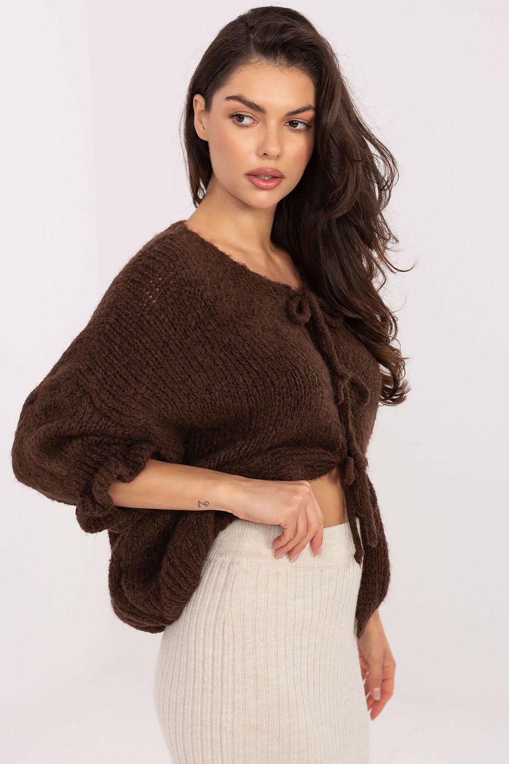  Sweter Damski Model MI-SW-2911.91 Brown - Italy Moda 