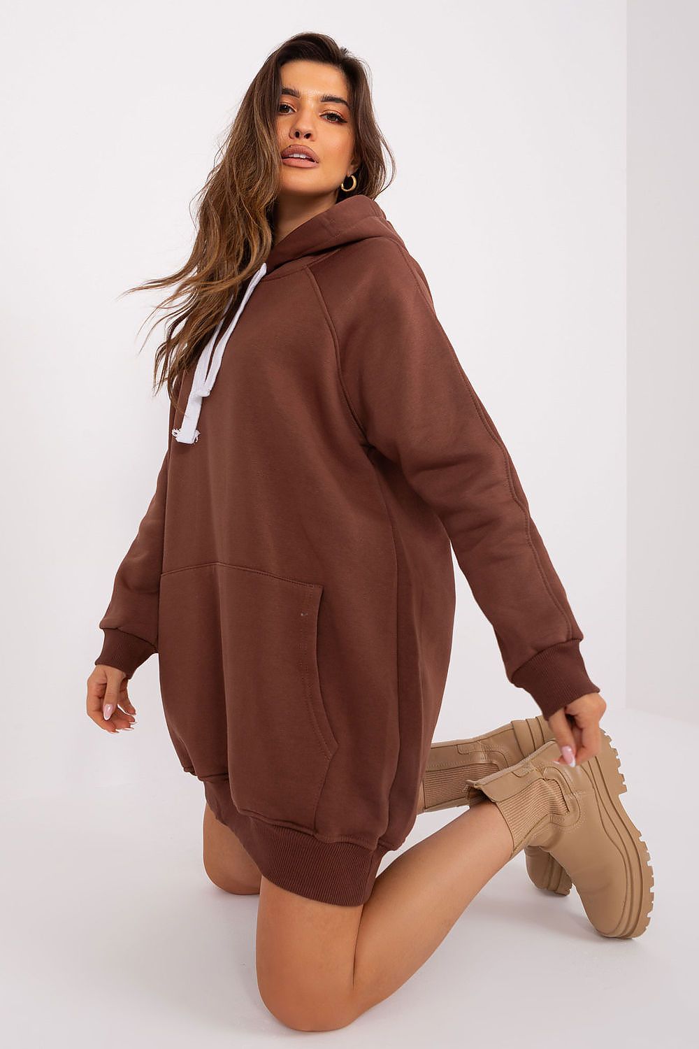   Bluza Damska Model EM-BL-704.99P Brown - Ex Moda 