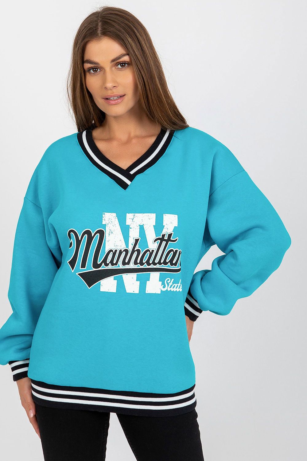   Bluza Damska Model EM-BL-754.42P Blue - Ex Moda 