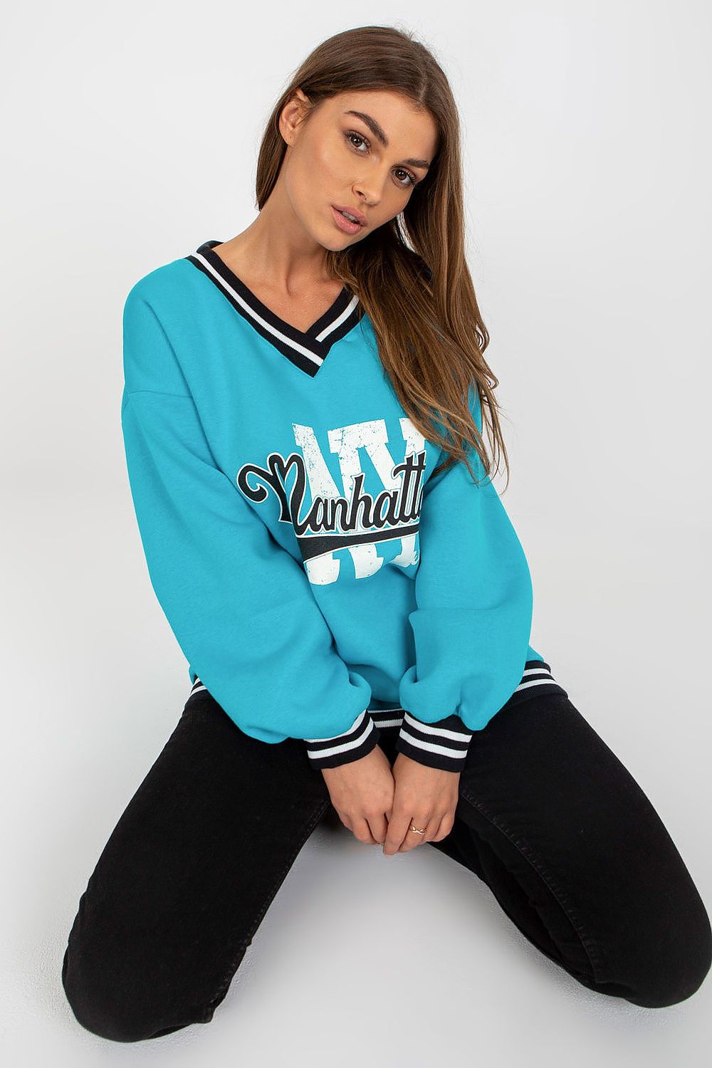   Bluza Damska Model EM-BL-754.42P Blue - Ex Moda 