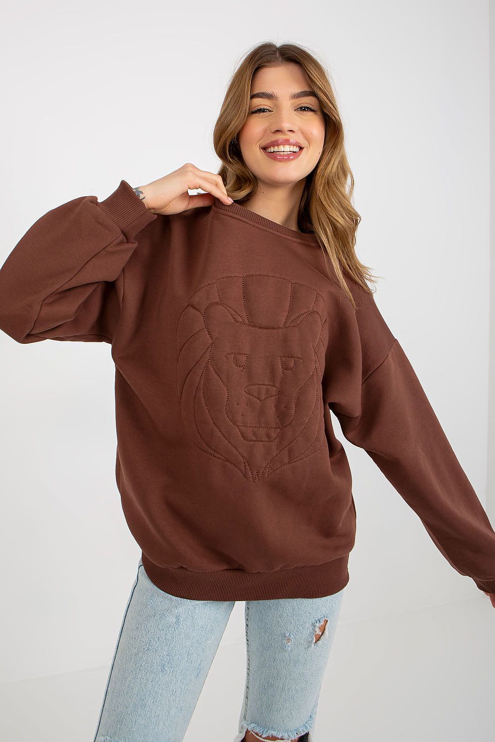   Bluza Damska Model EM-BL-617-4.41P Brown - Ex Moda 
