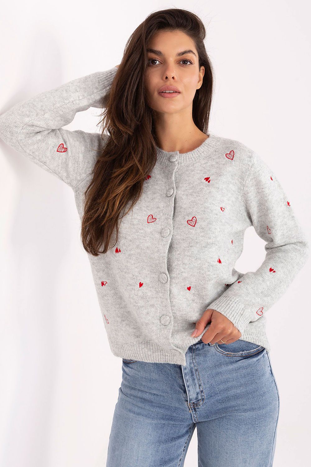  Sweter Damski Model PM-SW-F510.29 Light Grey - Factory Price 