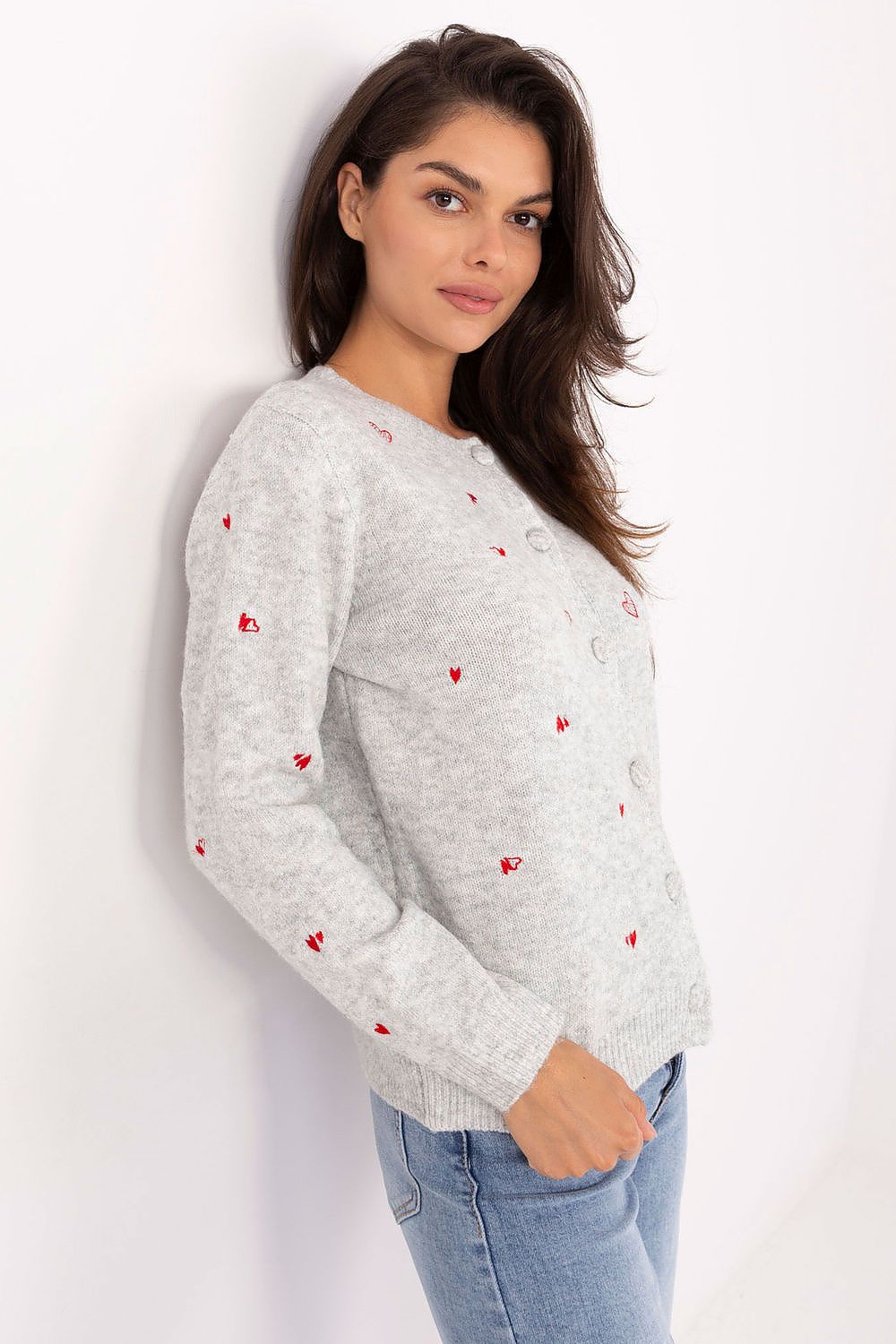  Sweter Damski Model PM-SW-F510.29 Light Grey - Factory Price 