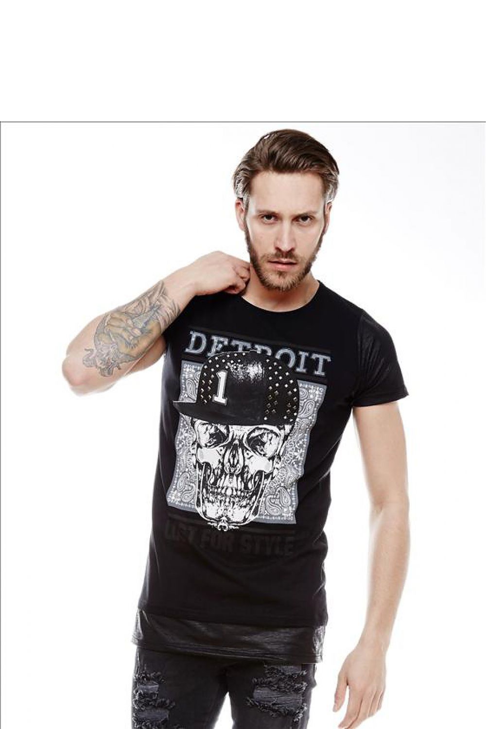   Tshirt Męski Model 17168 Black - YourNewStyle 
