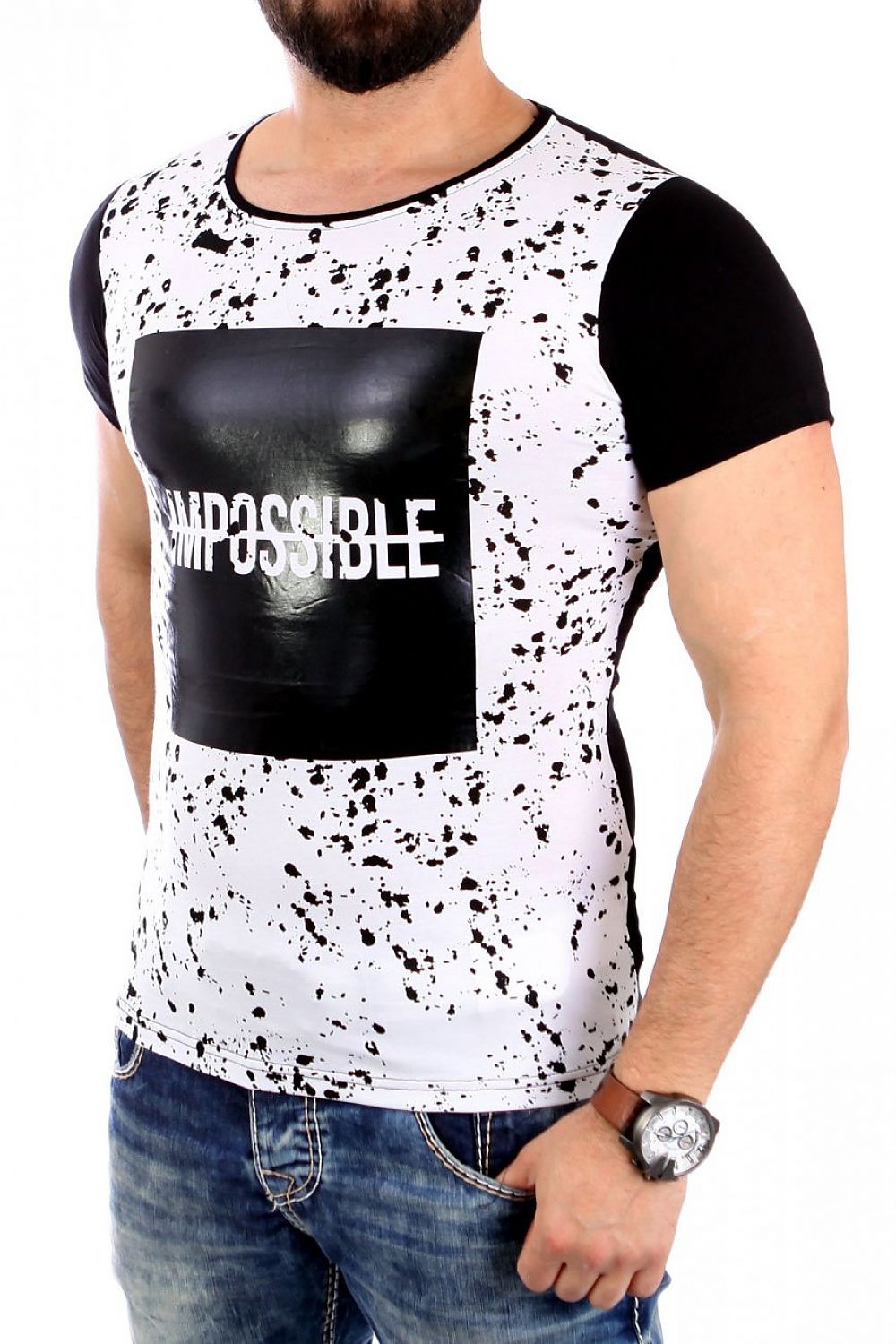   Tshirt Męski Model 17180 Black - YourNewStyle 