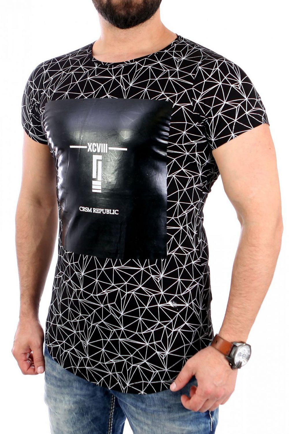   Tshirt Męski Model 17184 Black - YourNewStyle 