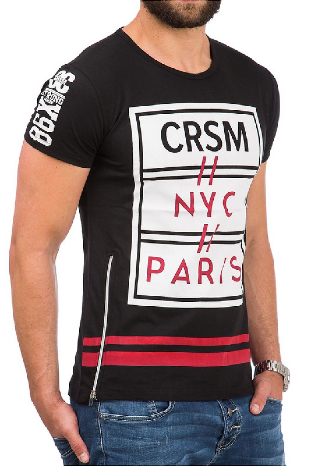   Tshirt Męski Model 17188 Black - YourNewStyle 