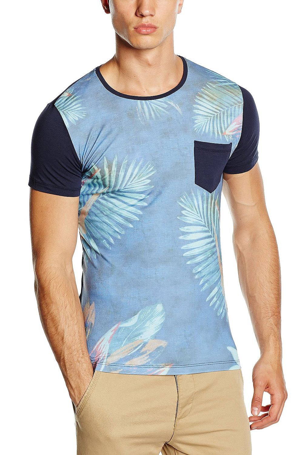   T-shirt Męski Model 17163 Blue/Navy - YourNewStyle 