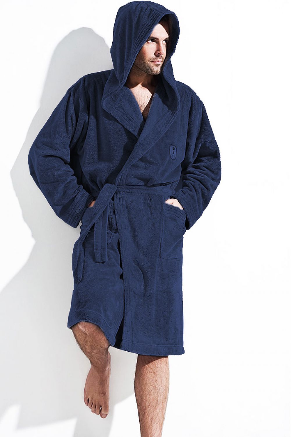   Szlafrok Męski Model Iwo Navy Blue - L&L collection 