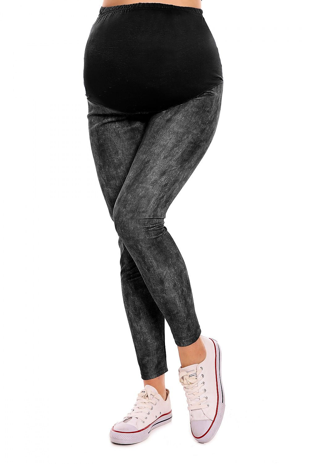   Legginsy Ciążowe Model 1684 Black - PeeKaBoo 