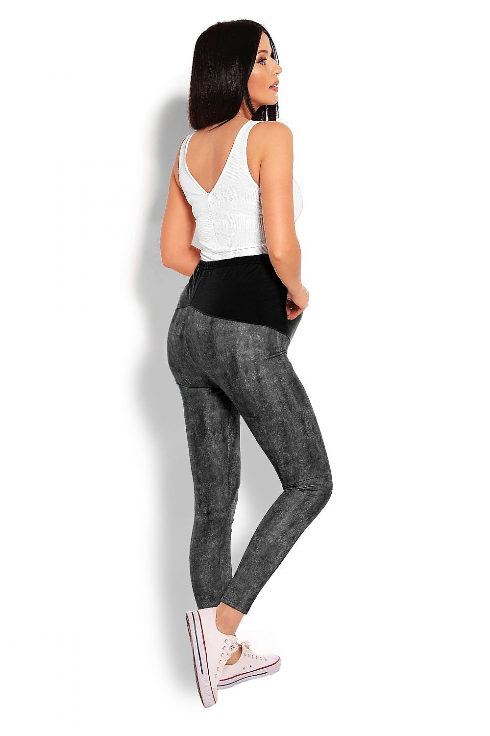   Legginsy Ciążowe Model 1684 Black - PeeKaBoo 