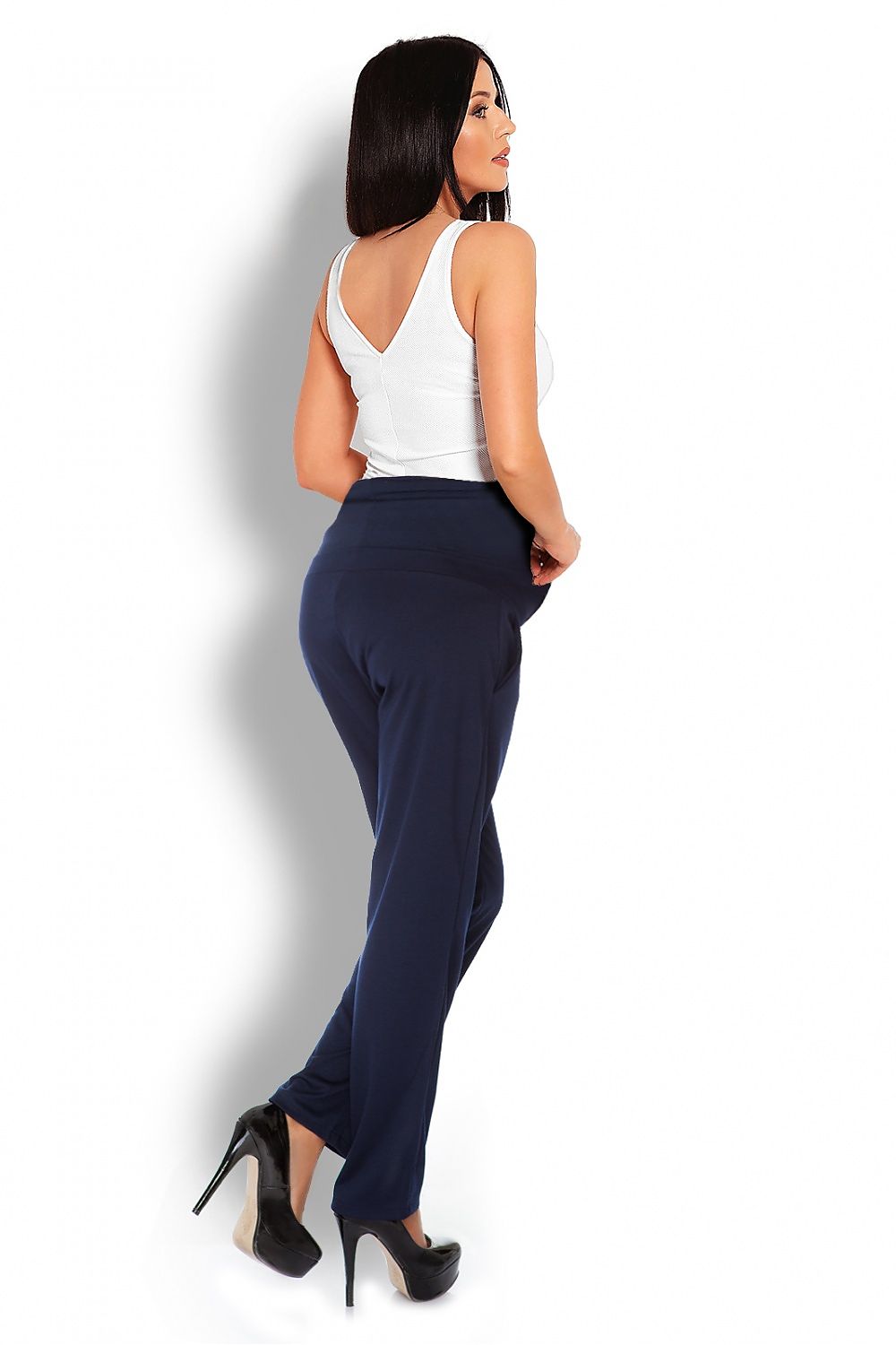   Spodnie Ciążowe Model 1276 Navy - PeeKaBoo 