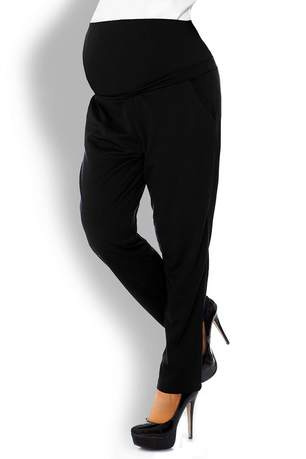   Spodnie Ciążowe Model 1276 Black - PeeKaBoo 