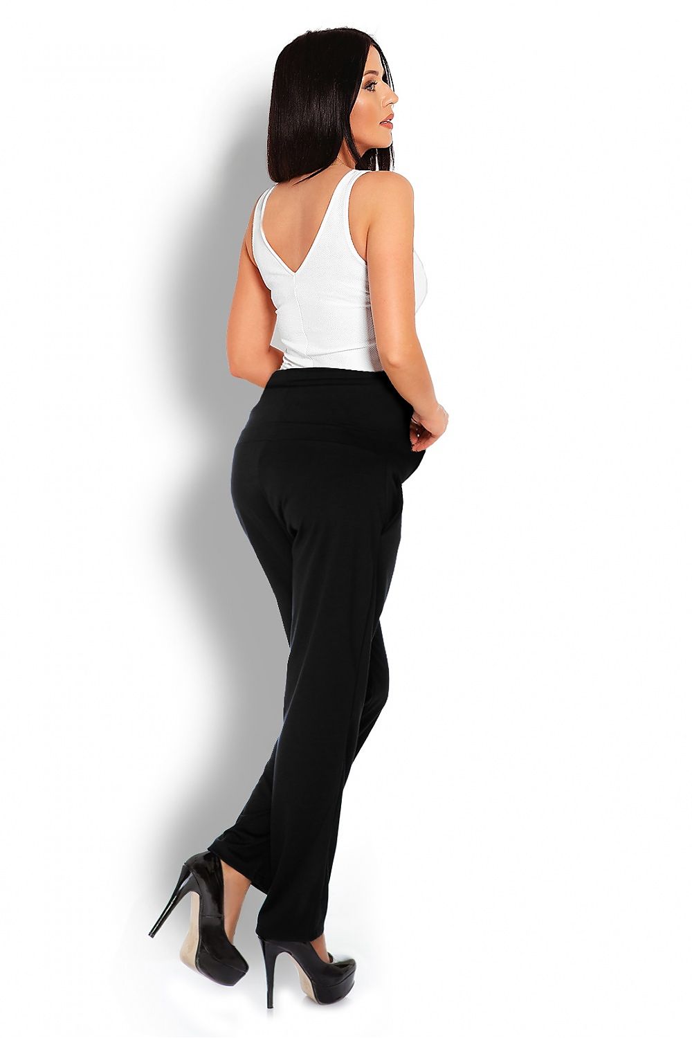   Spodnie Ciążowe Model 1276 Black - PeeKaBoo 