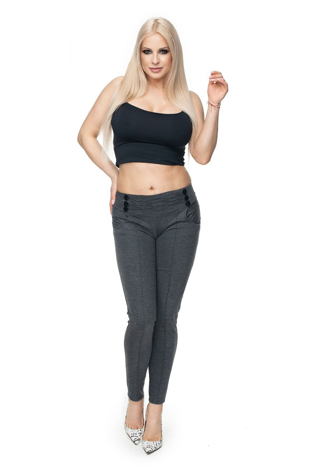   Spodnie Damskie Model 0105 Grafit - PeeKaBoo 