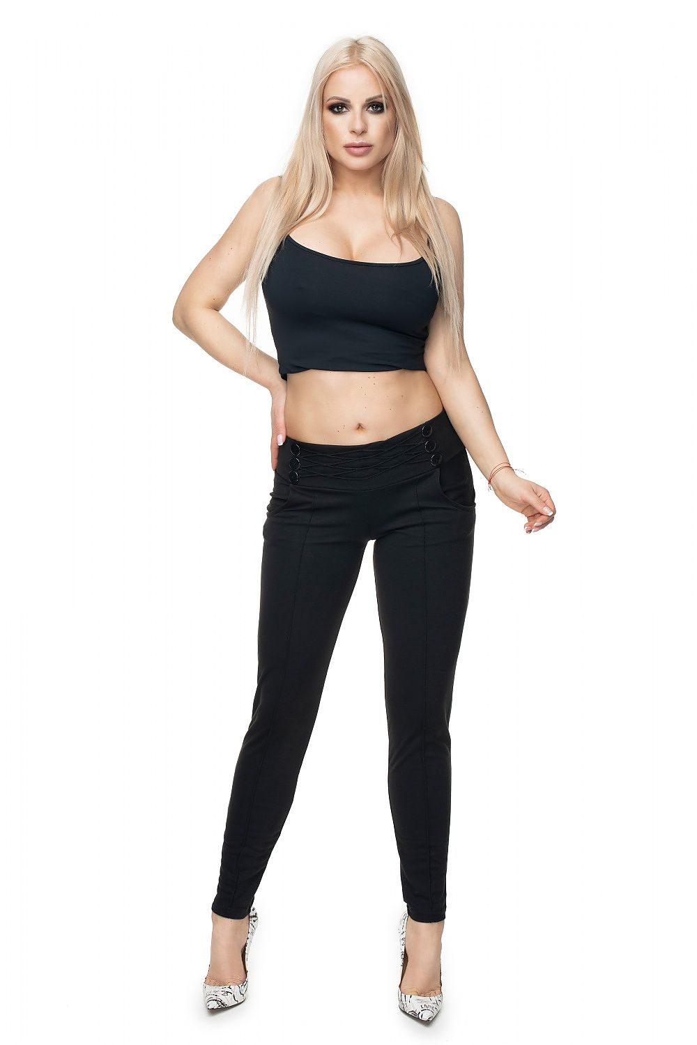   Spodnie Damskie Model 0105 Black - PeeKaBoo 