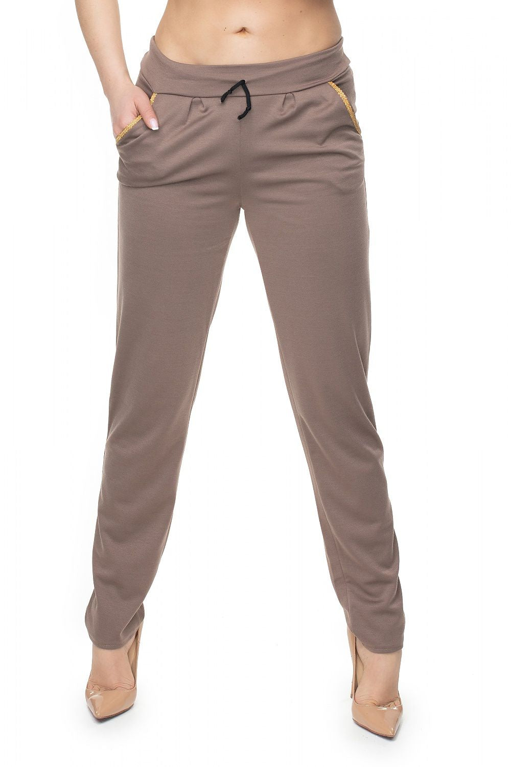   Spodnie Damskie Model 0101 Cappuccino - PeeKaBoo 