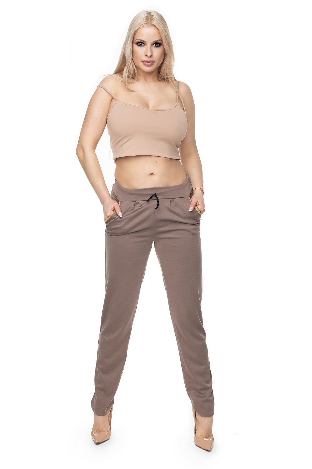   Spodnie Damskie Model 0101 Cappuccino - PeeKaBoo 