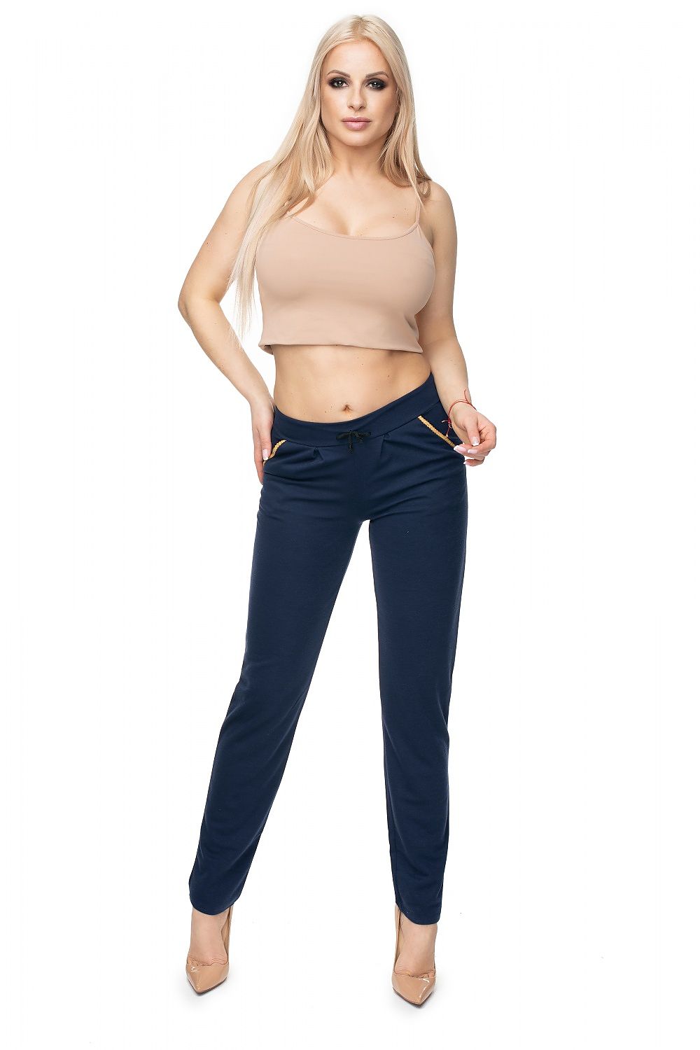   Spodnie Damskie Model 0101 Navy - PeeKaBoo 