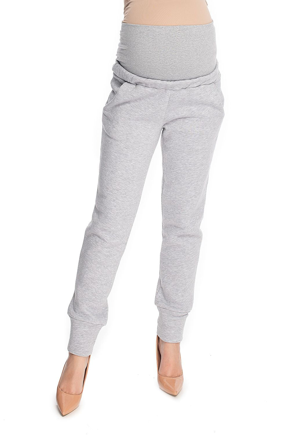   Spodnie Ciążowe Model 0173 Grey - PeeKaBoo 