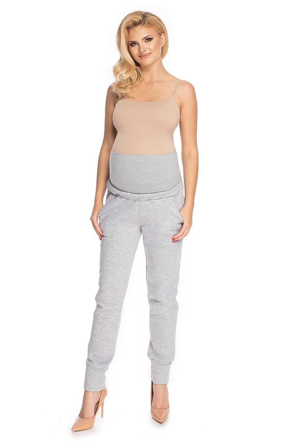   Spodnie Ciążowe Model 0173 Grey - PeeKaBoo 