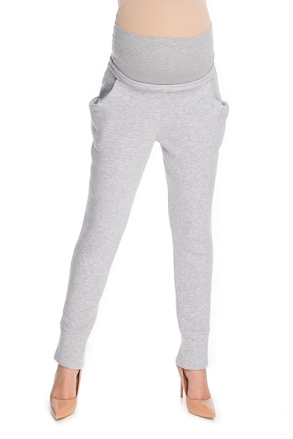   Spodnie Ciążowe Model 0175 Grey - PeeKaBoo 