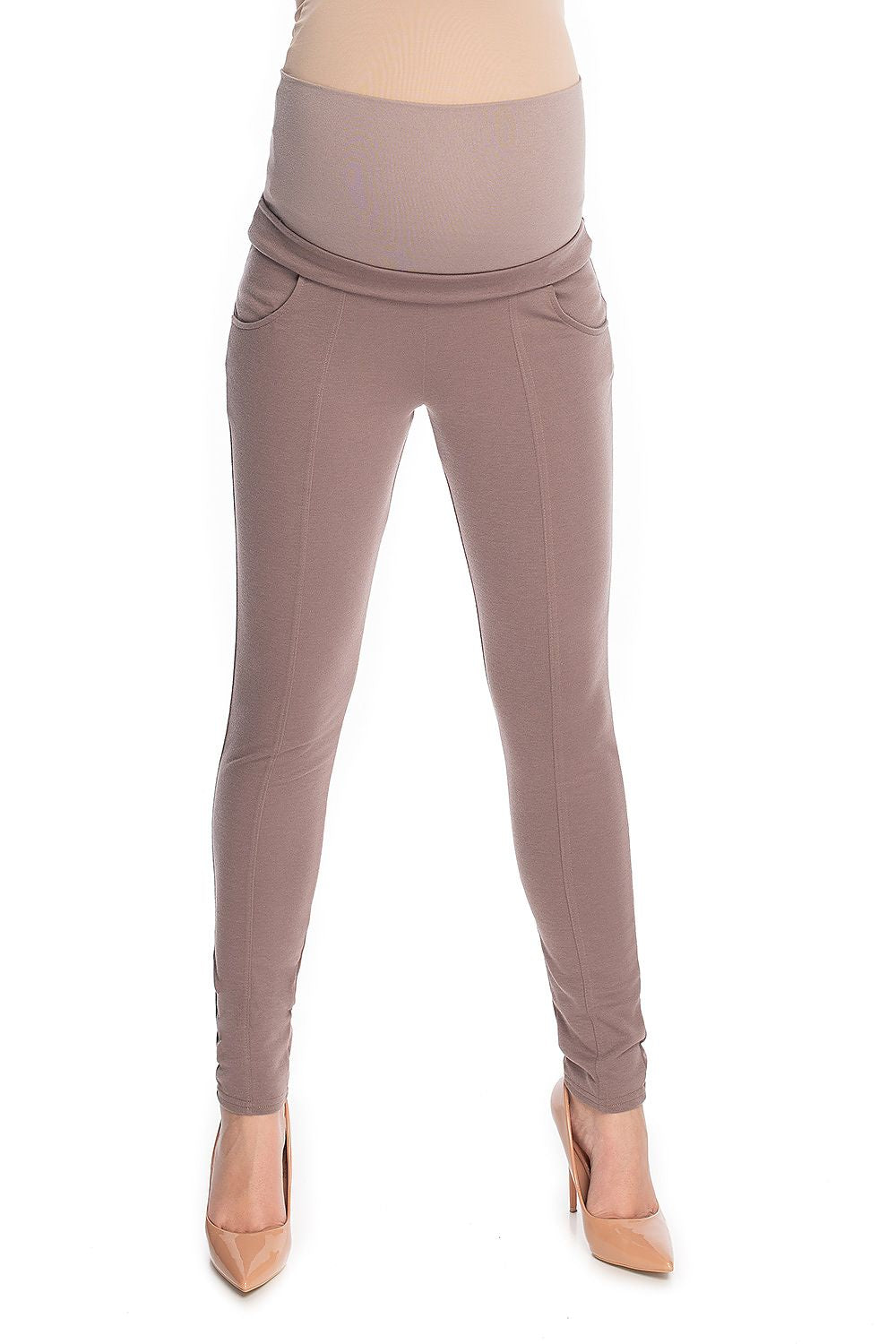  Spodnie Ciążowe Model 0174 Cappuccino - PeeKaBoo 