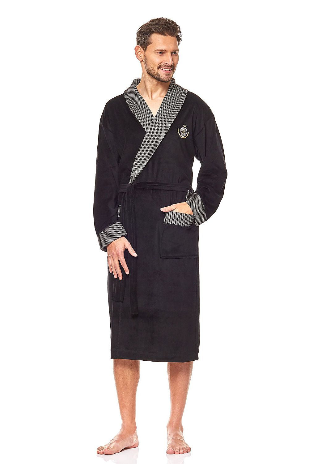   Szlafrok Męski Model Duke 9102 Black - L&L collection 
