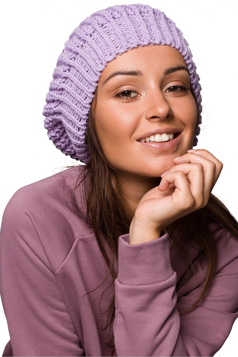   Beret Model BK060 Lawenda - BE Knit 