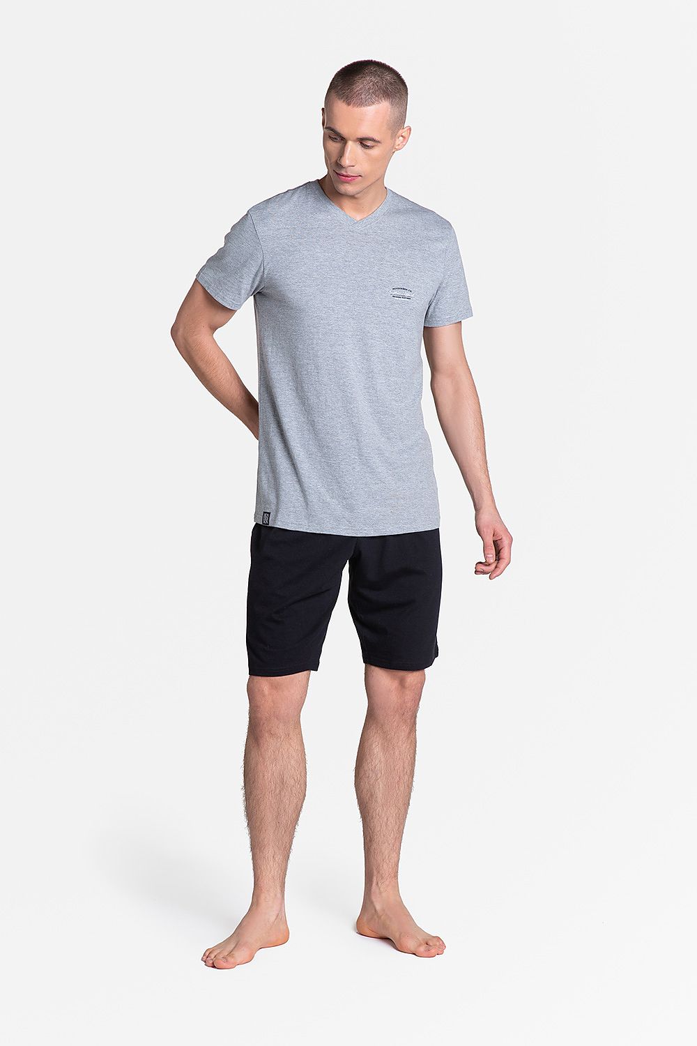   Piżama Męska Model Duty 38881-90X Grey/Black - Henderson 