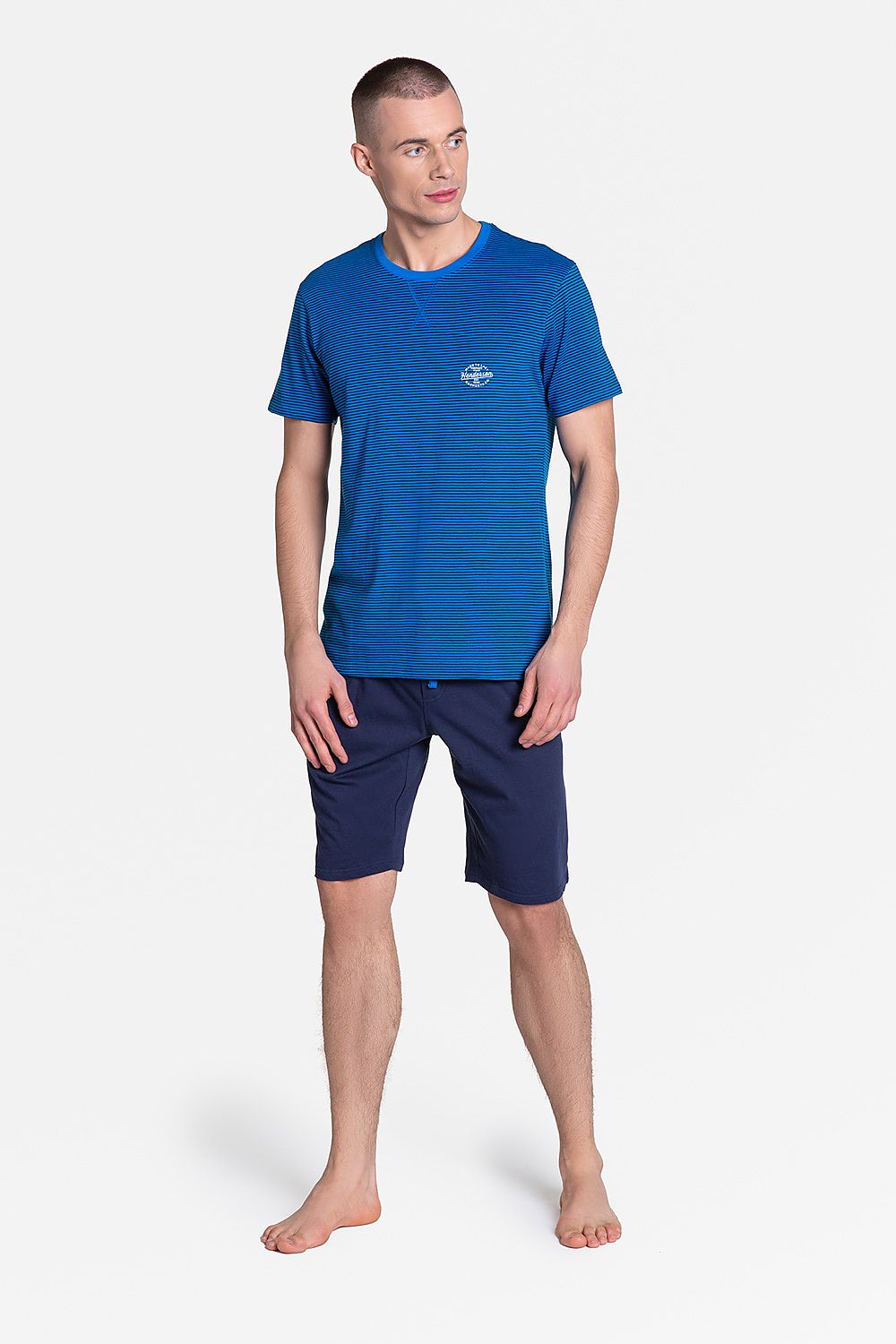   Piżama Męska Model Drake 38878-59X Navy - Henderson 