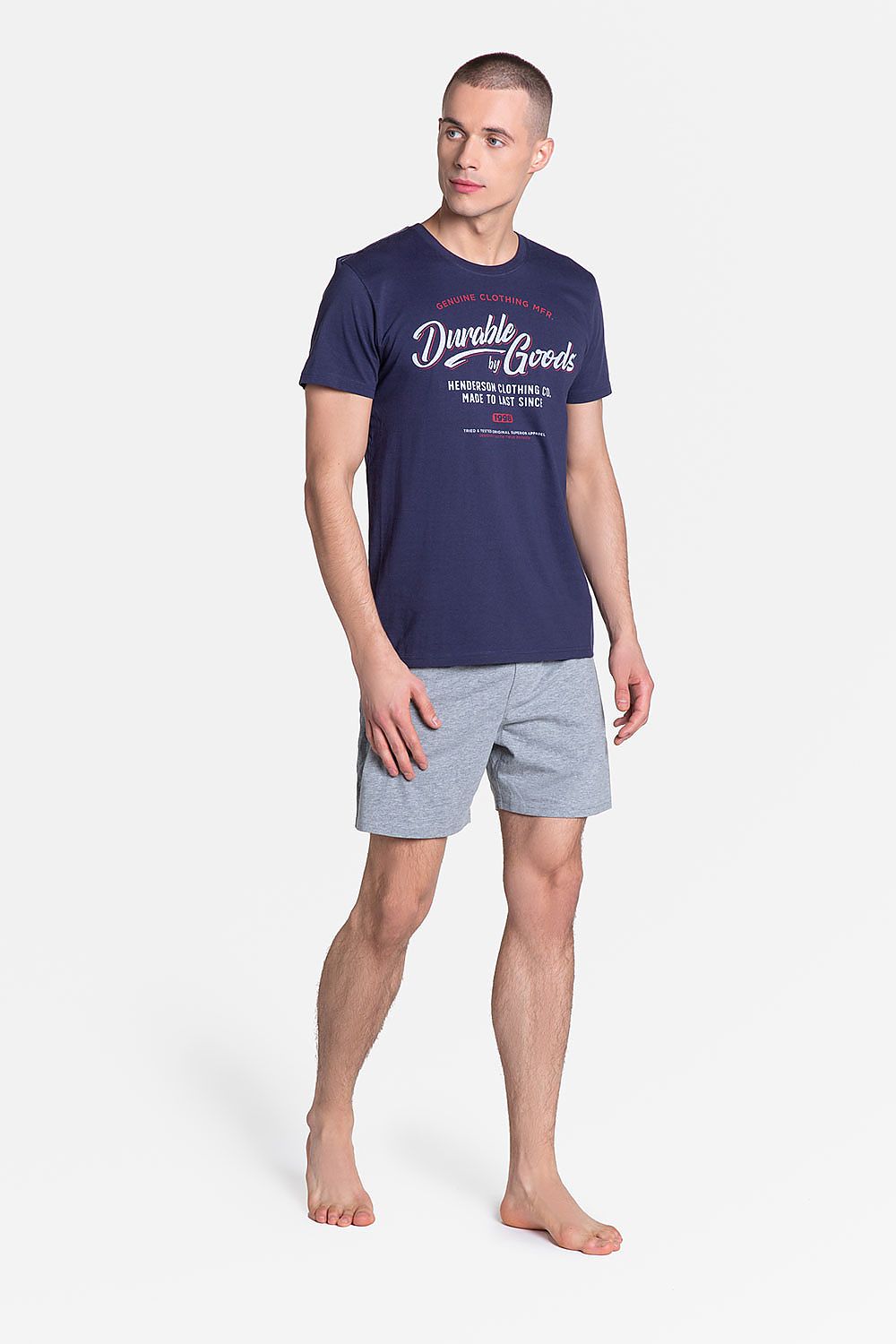   Piżama Męska Model Laze 38868-59X Navy/Grey - Henderson 