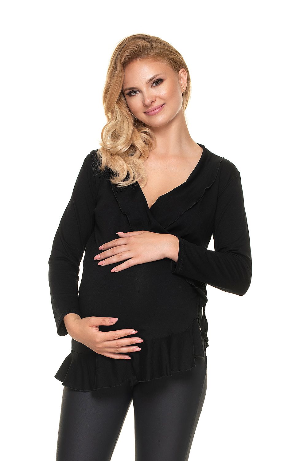   Bluzka Ciążowa Model 0185 Black - PeeKaBoo 
