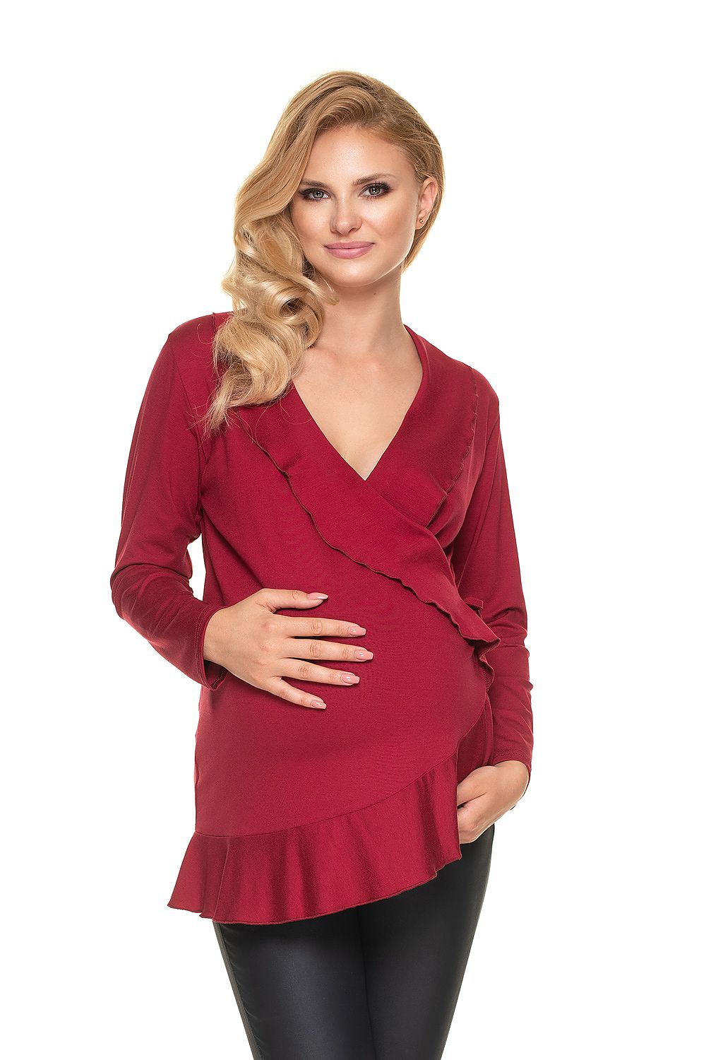   Bluzka Ciążowa Model 0185 Bordo - PeeKaBoo 