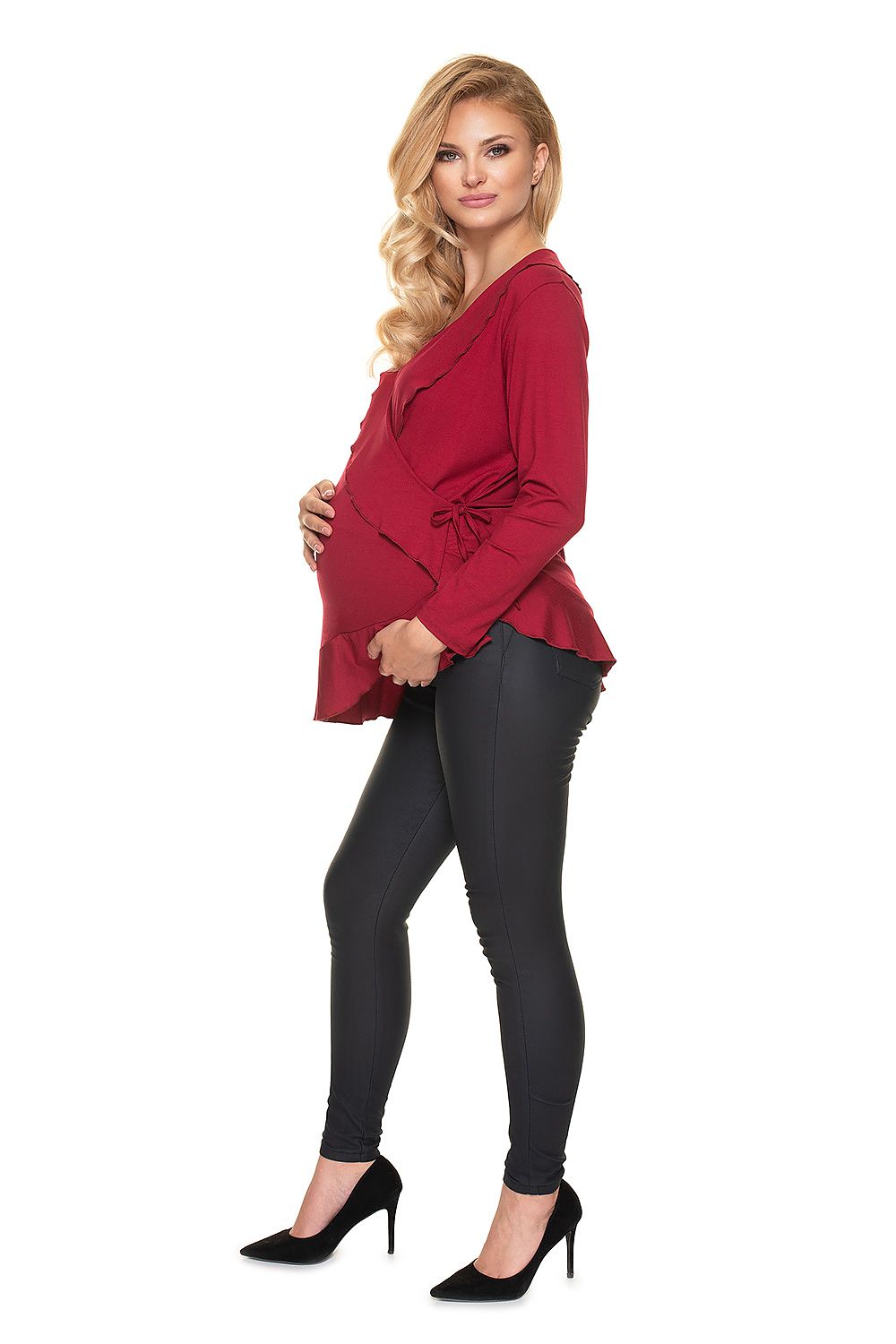   Bluzka Ciążowa Model 0185 Bordo - PeeKaBoo 
