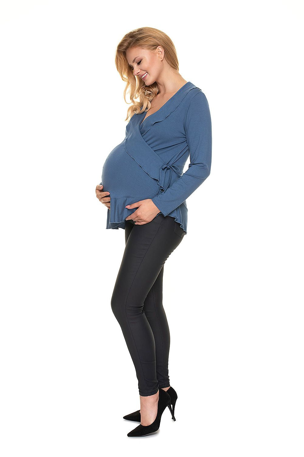   Bluzka Ciążowa Model 0185 Blue - PeeKaBoo 