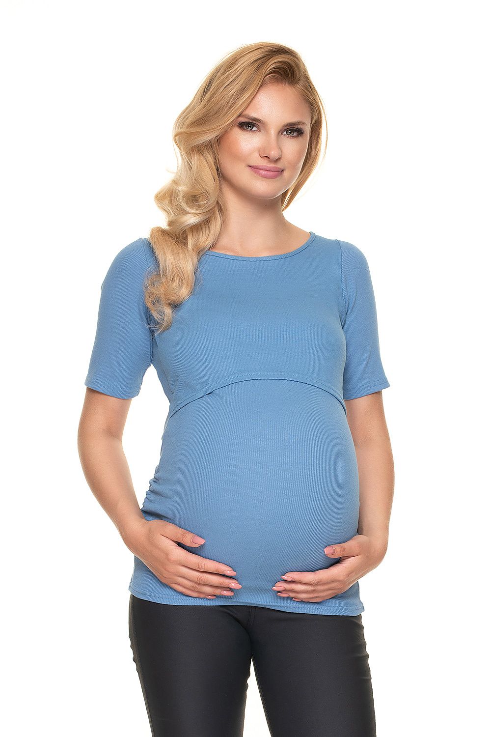   Bluzka Ciążowa Model 1717 Blue - PeeKaBoo 
