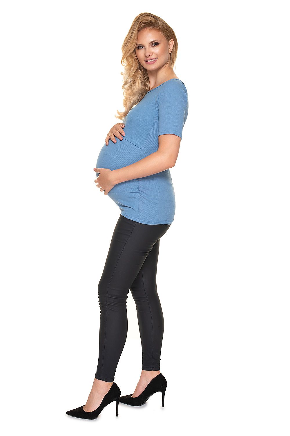   Bluzka Ciążowa Model 1717 Blue - PeeKaBoo 