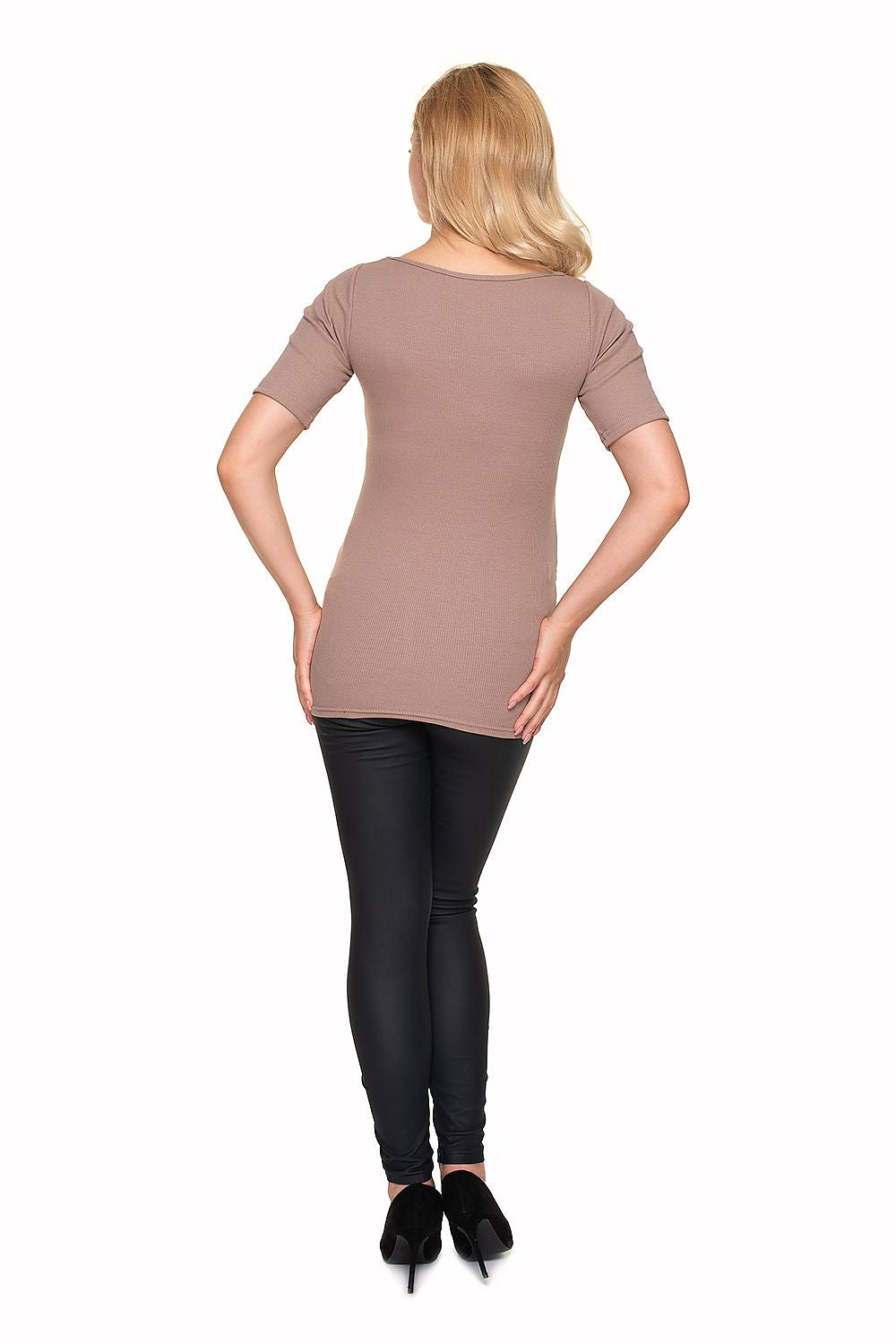   Bluzka Ciążowa Model 1717 Cappuccino - PeeKaBoo 