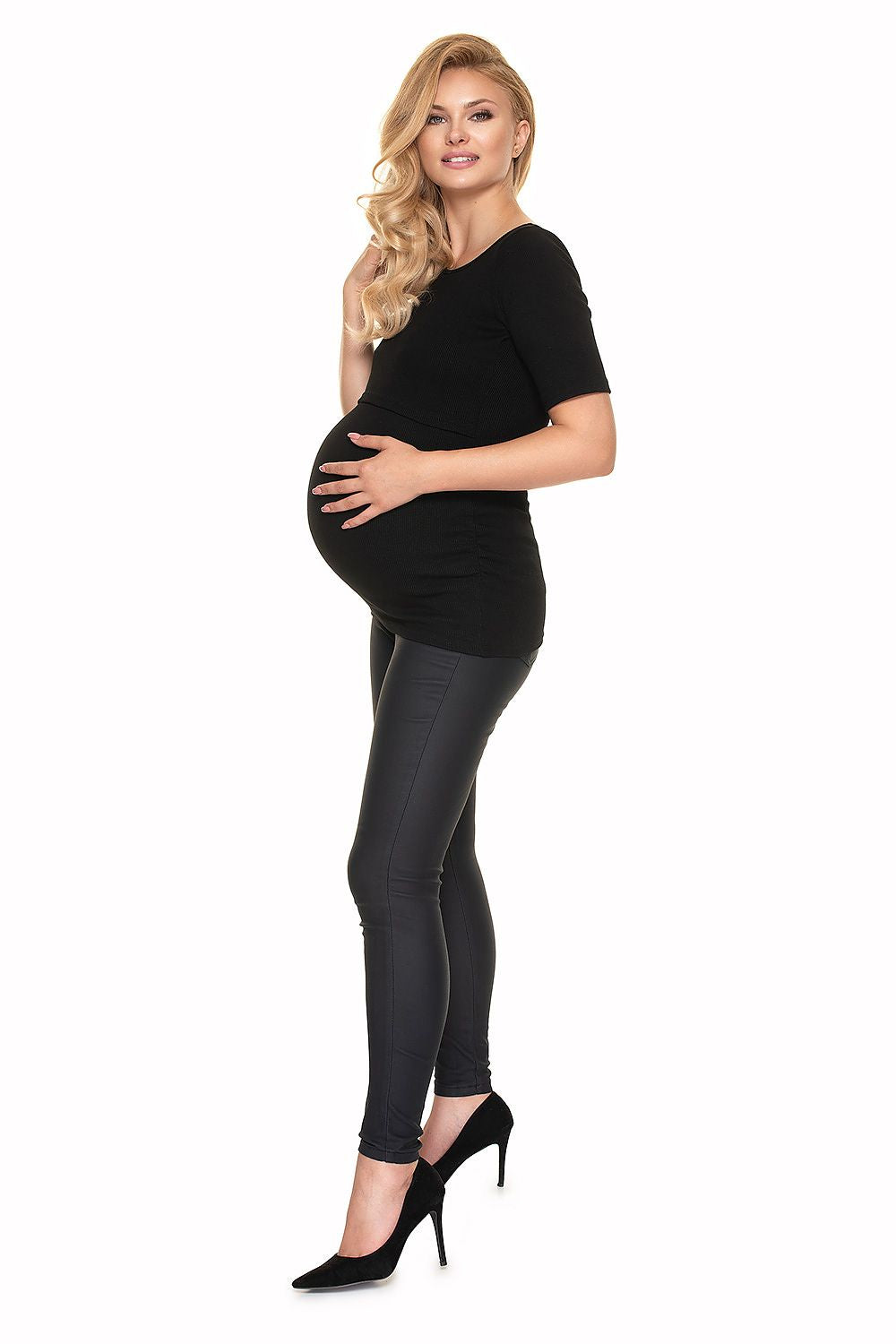   Bluzka Ciążowa Model 1717 Black - PeeKaBoo 