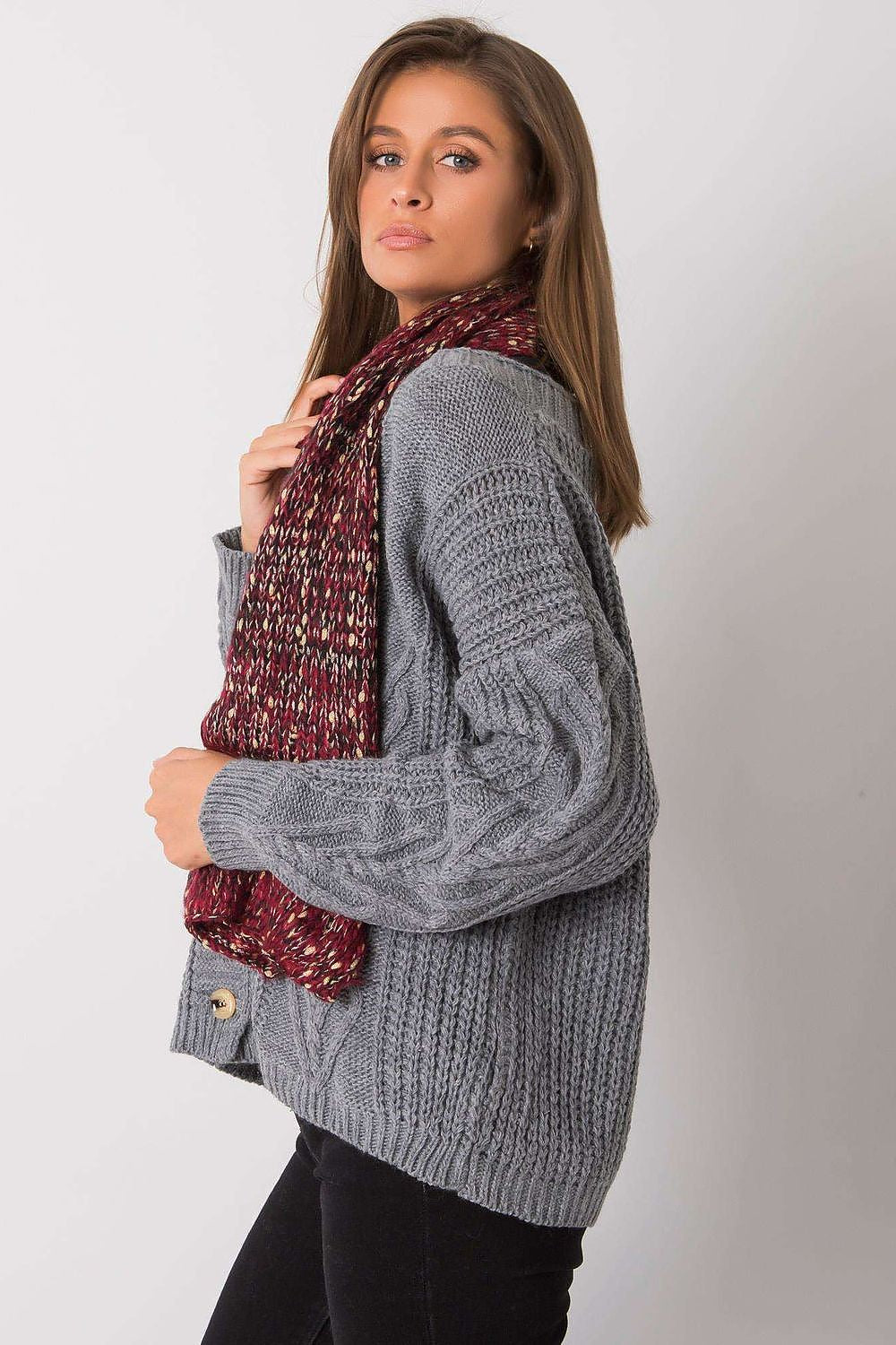   Szalik Damski Model AT-SZ-RH-1407.23X Bordo - AT 